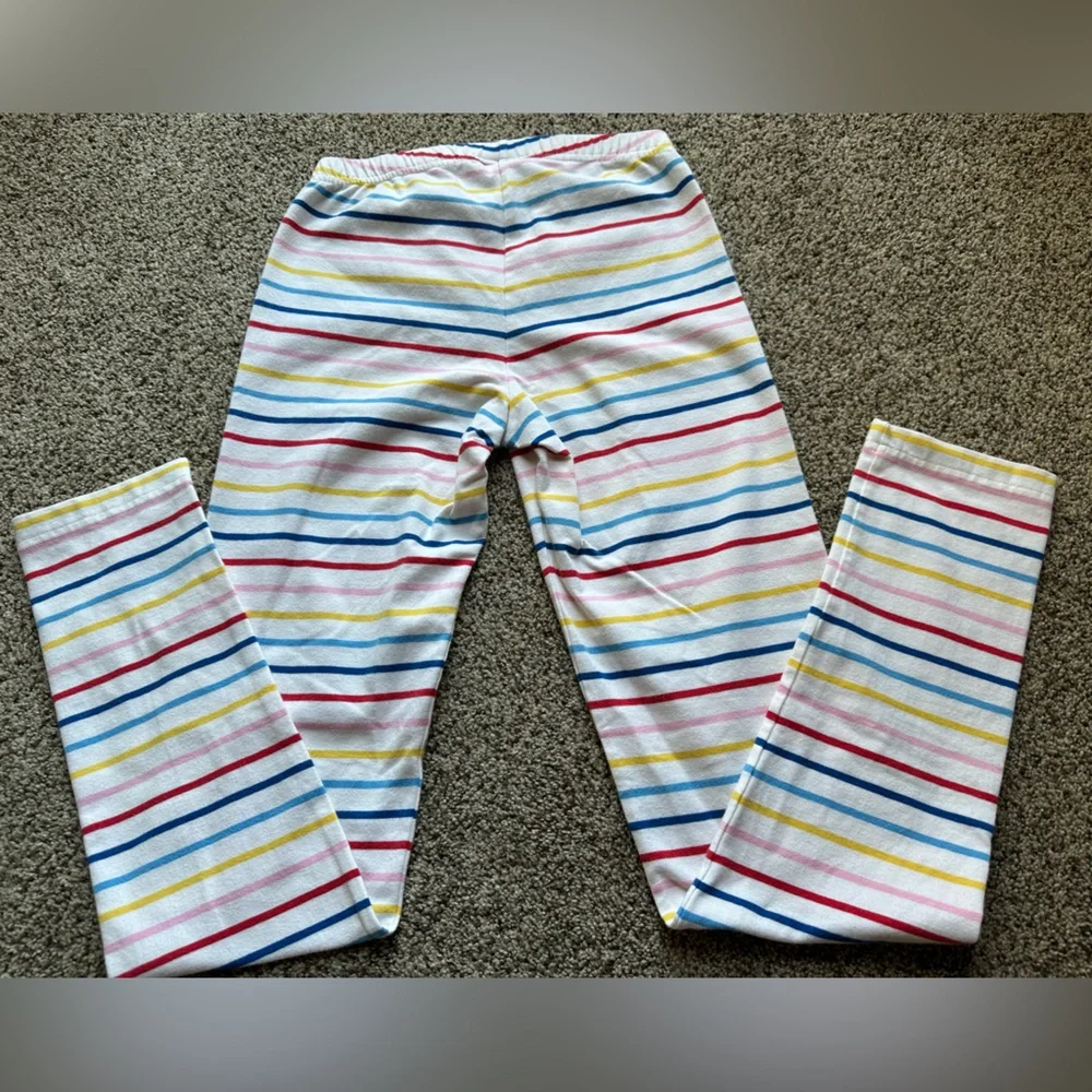 Hanna Andersson PJ Pant Lot Lounge Pants Rainbow Stripe Cotton Spandex p…